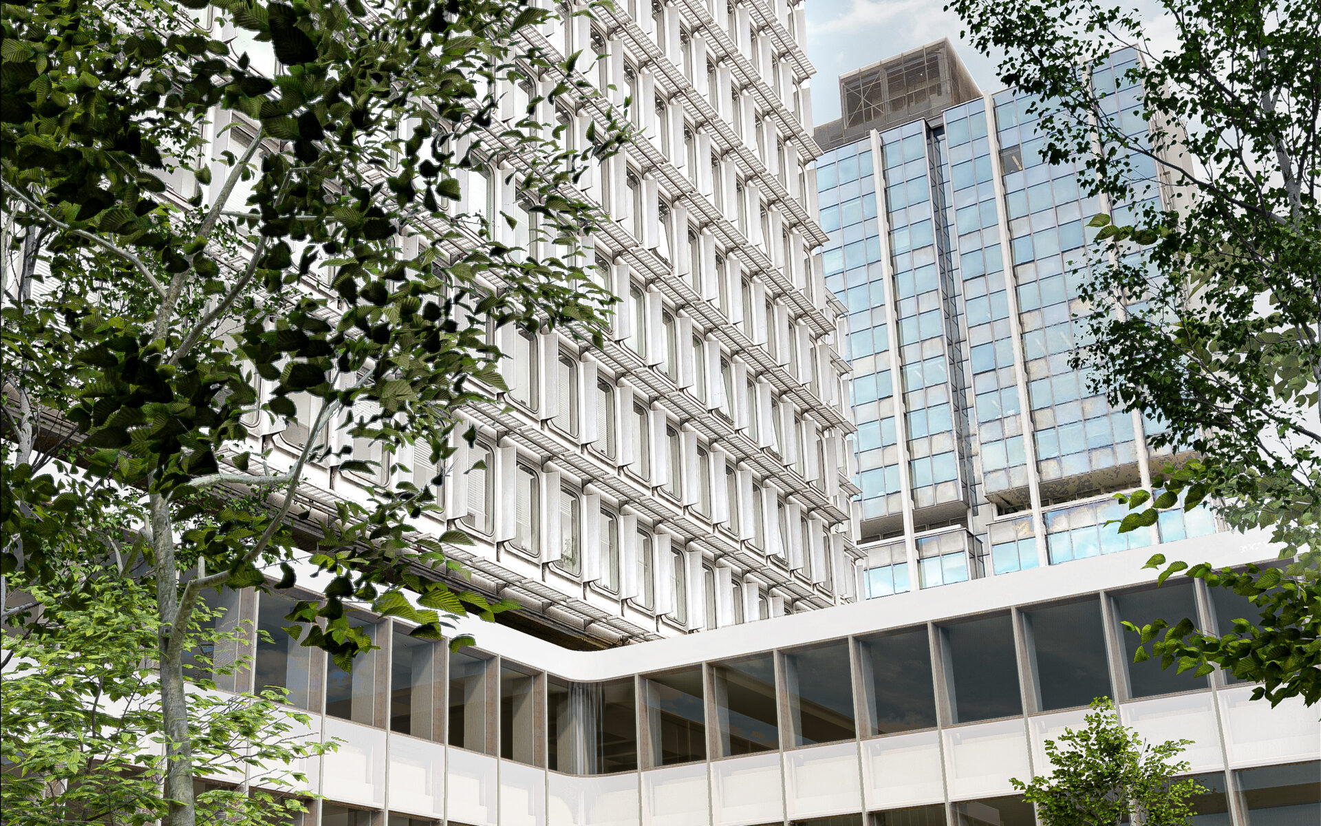 rénovation des façades du bâtiment V de l'unesco