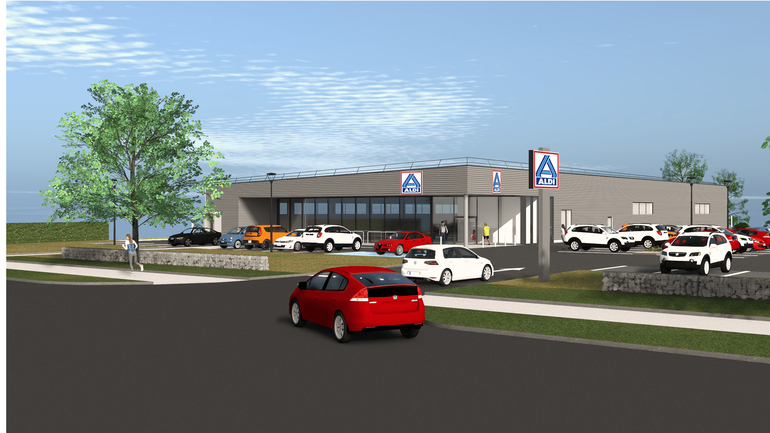 construction magasin Aldi - groupe Immaldi & co dans la ville de Vire