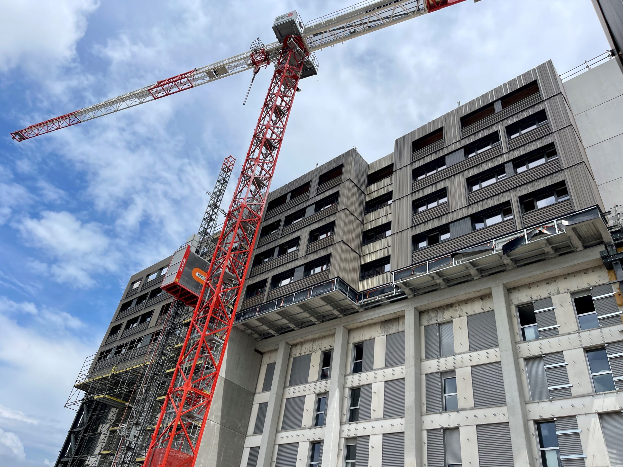 Visite du chantier de surélévation du crous de talence à Bordeaux