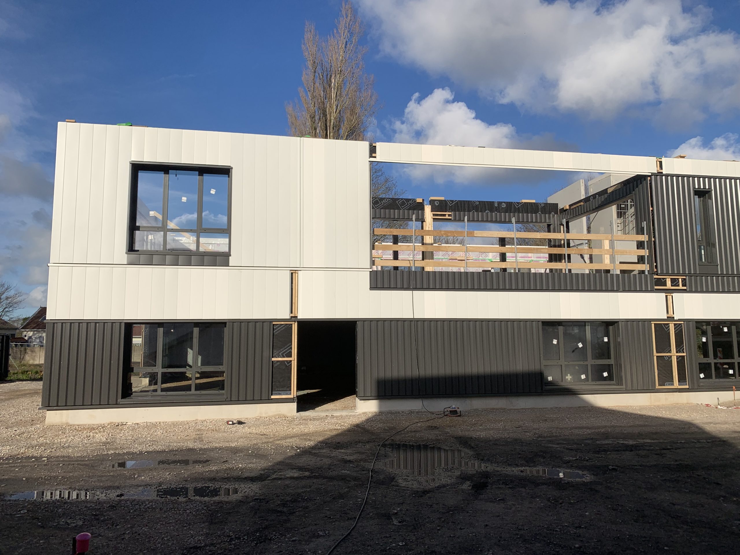 murs ossature bois Gravelines chantier